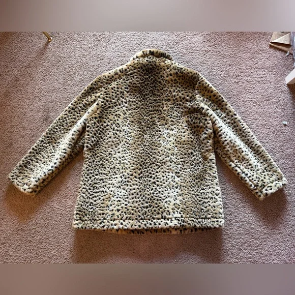 vintage leopard print fur jacket oversized womens retro animal print jacket